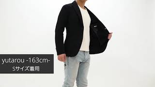 小柄・低身長な男性のためのダンボールニットジャケット/ブラック/S 