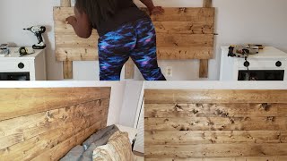 DIY HEADBOARD FOR UNDER $30|| HOW TO BUILD A HEADBOARD BY YOURSELF WITH MINIMAL TOOLS||FARMHOUSE DIY
