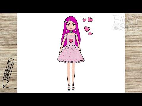 How to Draw Beautiful Barbie Doll 🥰| Step by Step | Easy Drawings