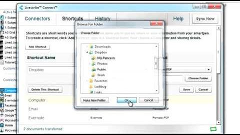 Sending Livescribe Notes and Audio to Dropbox