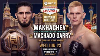 EA Sports UFC 6 Universe Mode #01 Full Event Highlights (Makhachev vs Garry)