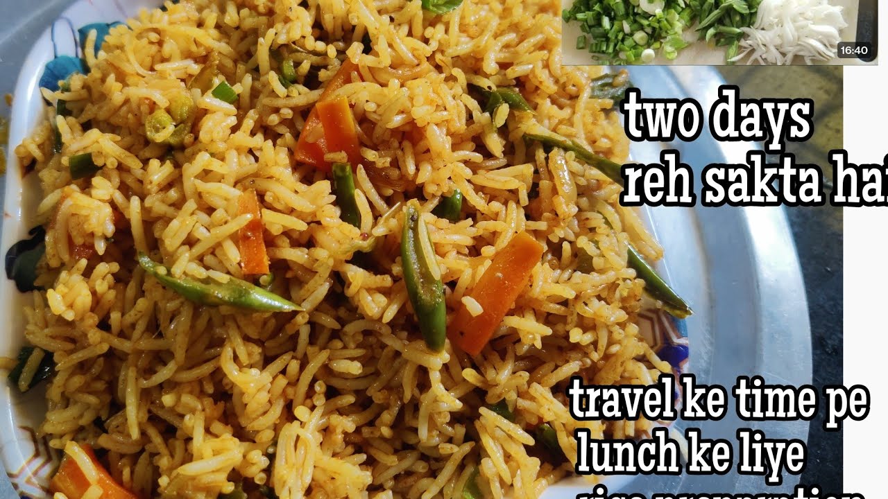 Train travel time pe lunch ke liye rice preparation