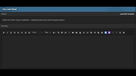 Mybb Rin Editor Plugin Installation & Adding [Spoiler,Hide,Sellix,Shoppy] buttons