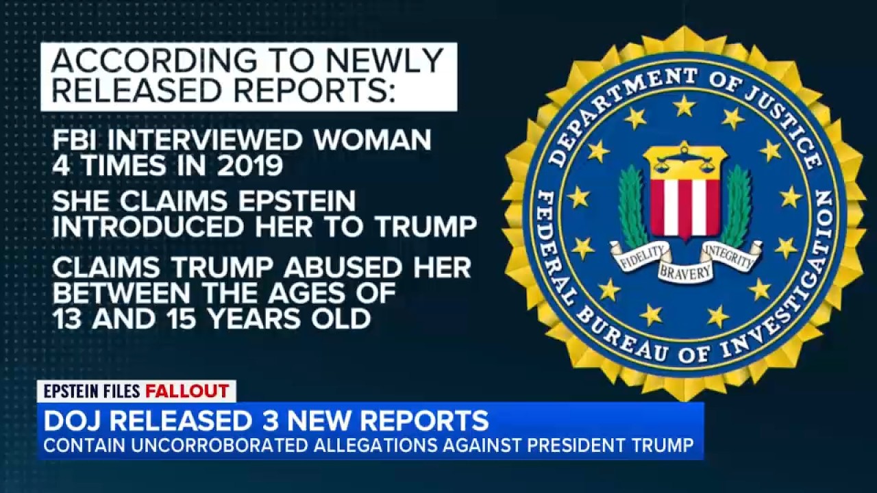 Doj releases fbi reports about sex abuse allegations against trump