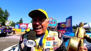 John Force wins 150th career Funny Car race. Kent, WA.  August 4, 2019