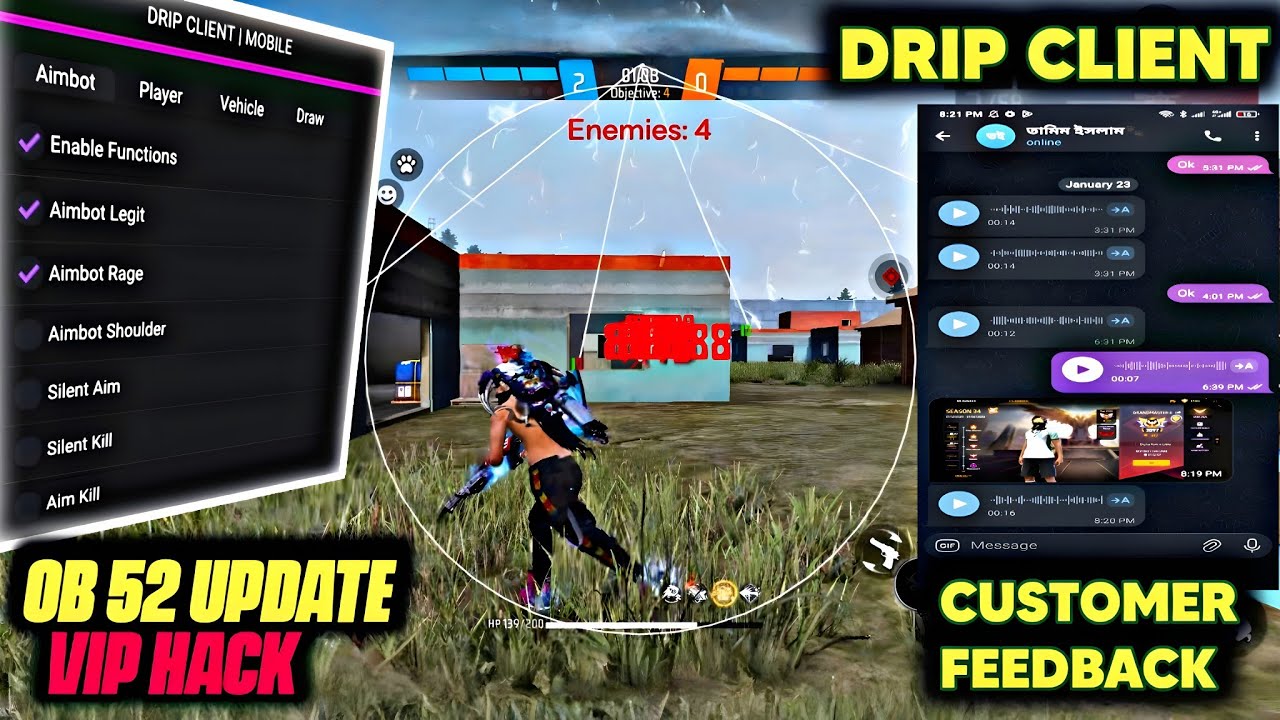 DRIP CLIENT NEW UPDATE VIP HACK ALL SERVER working all device working main  ID safe