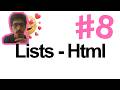 HTML Lists in Urdu | ul, ol, dl, li Elements + Attributes (type, start, reversed, value)