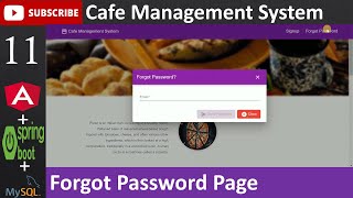 11. Cafe Management System - Forgot Password Page (Angular, Spring Boot - Java, MySQL Database)