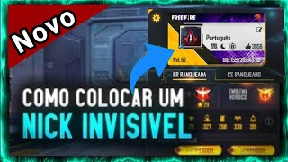 Nick Invisível: como fazer um nome Free Fire completamente