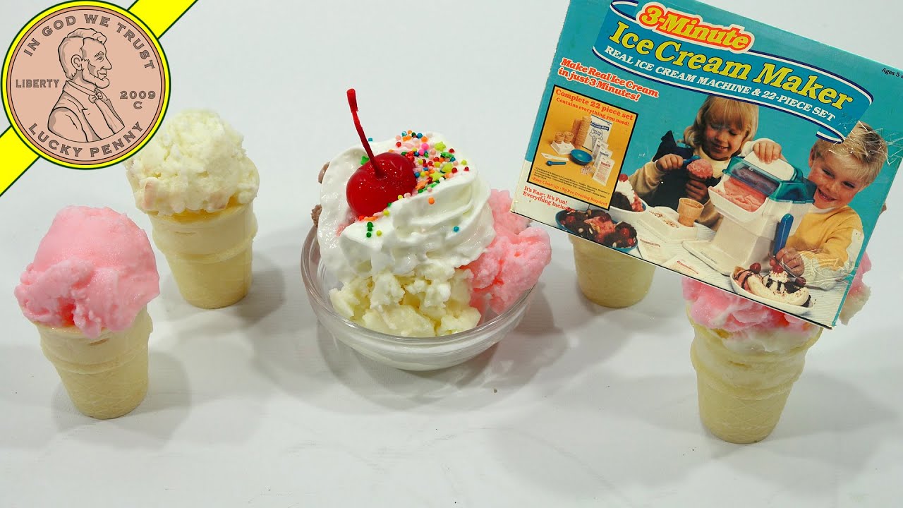 1989 Tyco 3 Minute Ice Cream Maker - Mini Cones & Sundaes! 