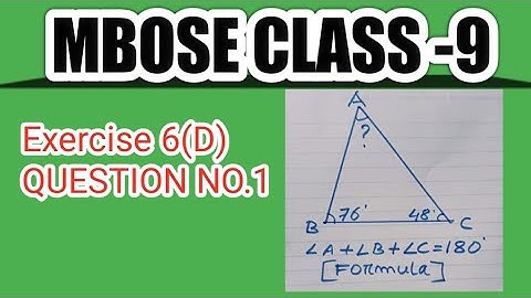 MBOSE CLASS 9 EXERCISE 6 (D) QUESTION NO.1