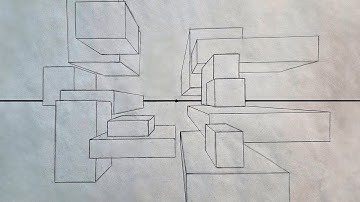How To Draw Overlapping Boxes In One Point perspective | Basics Of Perspective