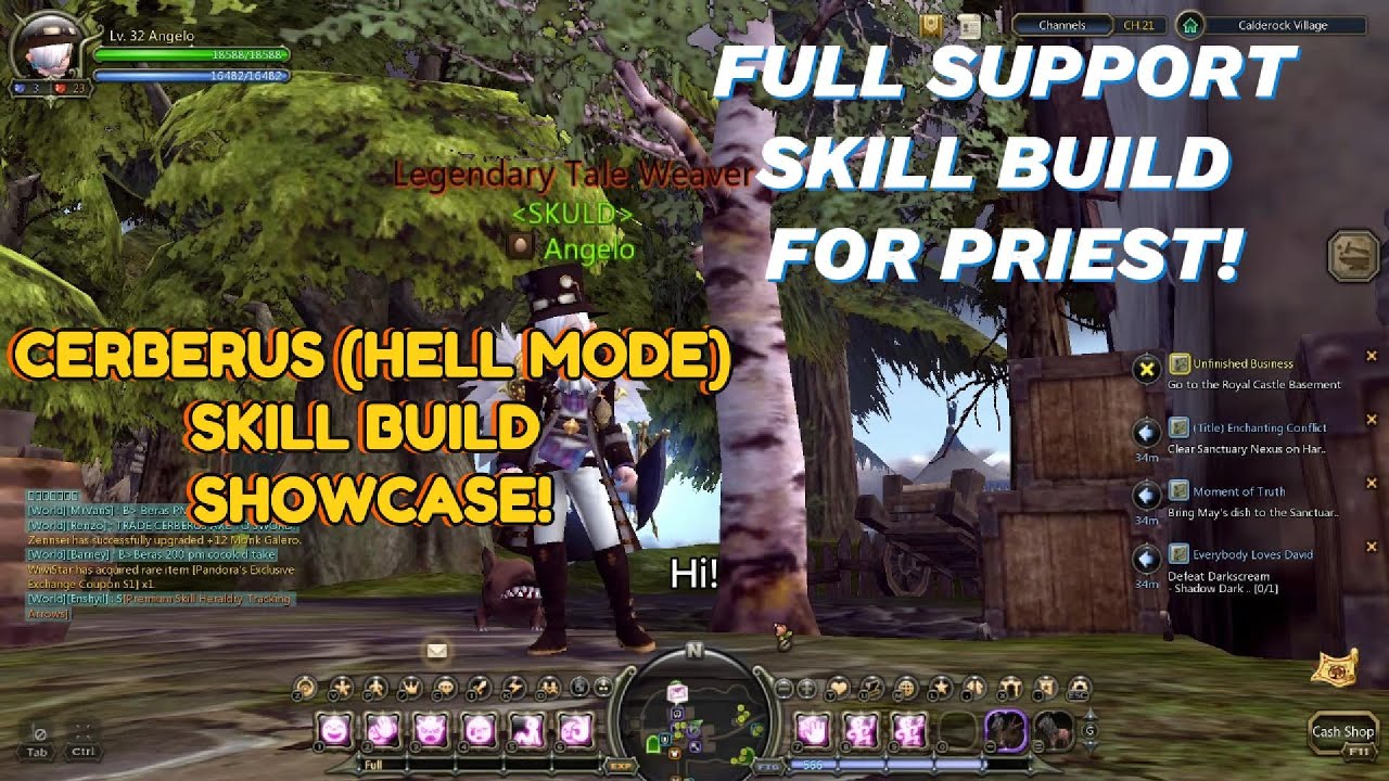 Full Support SKILL BUILD for LVL 32 PRIEST in Cerberus HELL! Dragon Nest Classic 