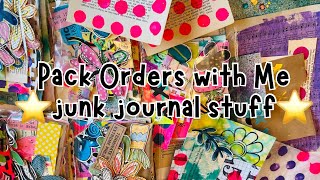 Pack JUNK JOURNAL Orders with Me! Collage Fodder + Journal Art!