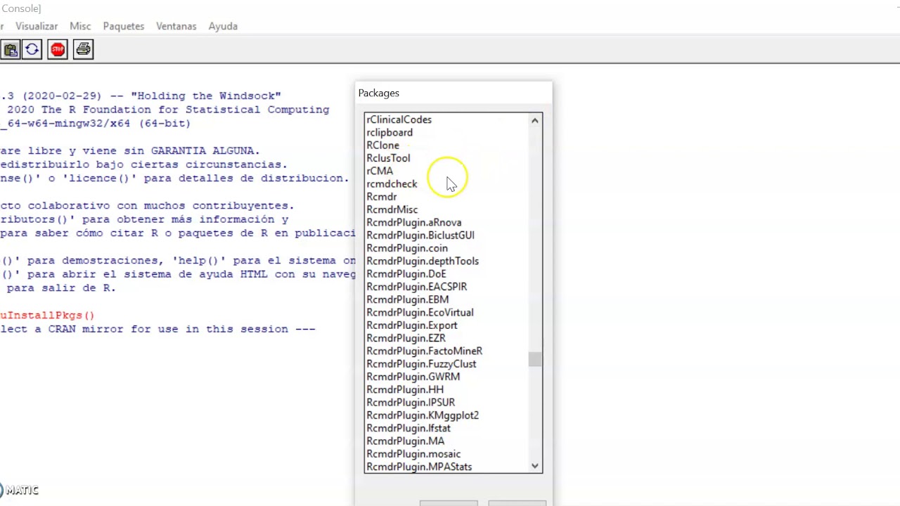 Instalar Rcmdr Factominer - YouTube