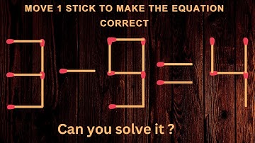 Turn the wrong equation into correct just in 1 move  #puzzle #matchstick #mathpuzzle #matches