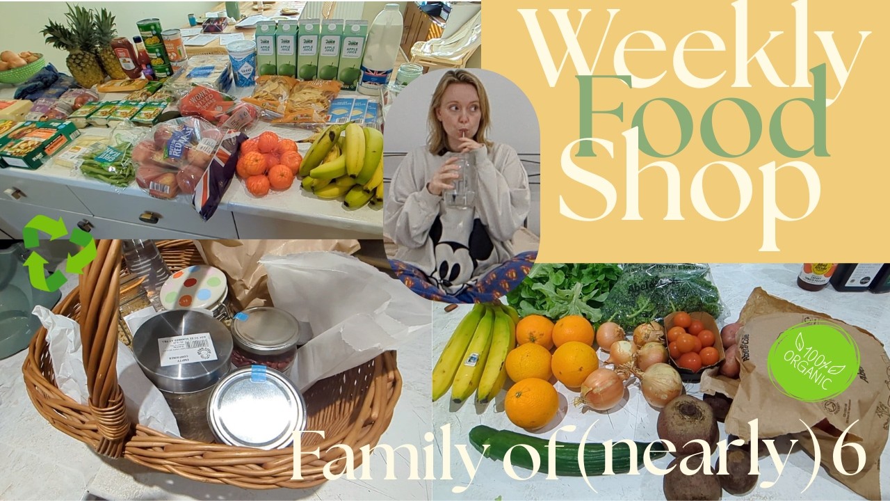 Еженедельные покупки продуктов для семьи из почти 6 человек, занимающейся домашним обучением в Ве...