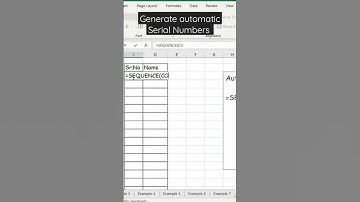 How to Create a Dynamic Serial Numbers in Excel #shortsvideo