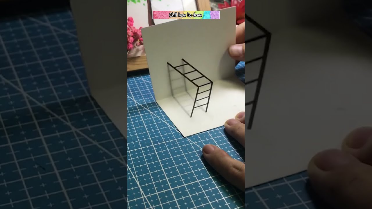 How to draw simple 3d ladder tutorial, just look at it  
