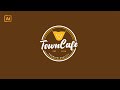 Logo Design in Adobe Illustrator Town Cafe