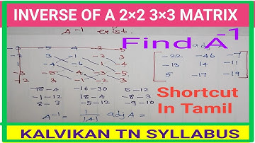 How to Find Inverse Of Matrices in Tamil /Shortcut Method to Find A Inverse Of a 3×3 Matrix in Tamil