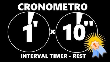 cronometro 1 minuto 10 segundos - interval timer 1 minute  with 10 seconds rest - temporizador ✔