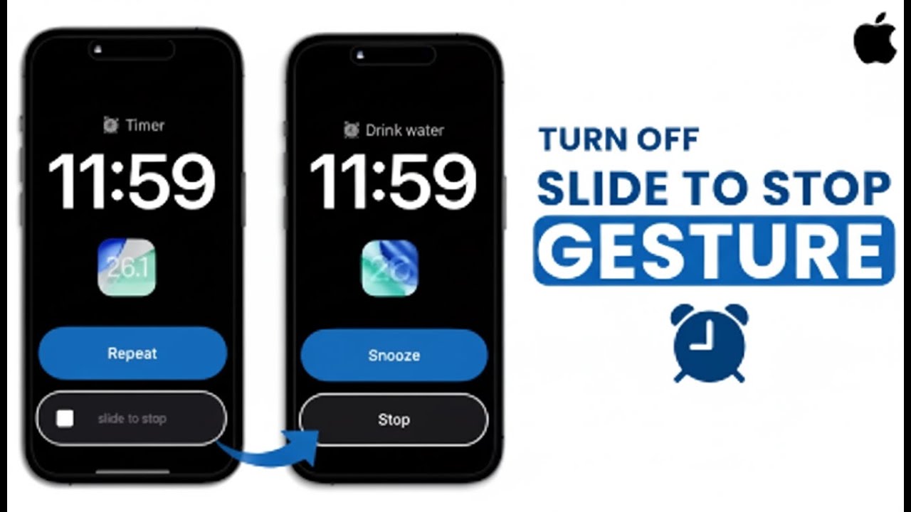 How to Turn Off Slide to Stop Gesture for Alarms in iOS 26.1 | 2026 ...
