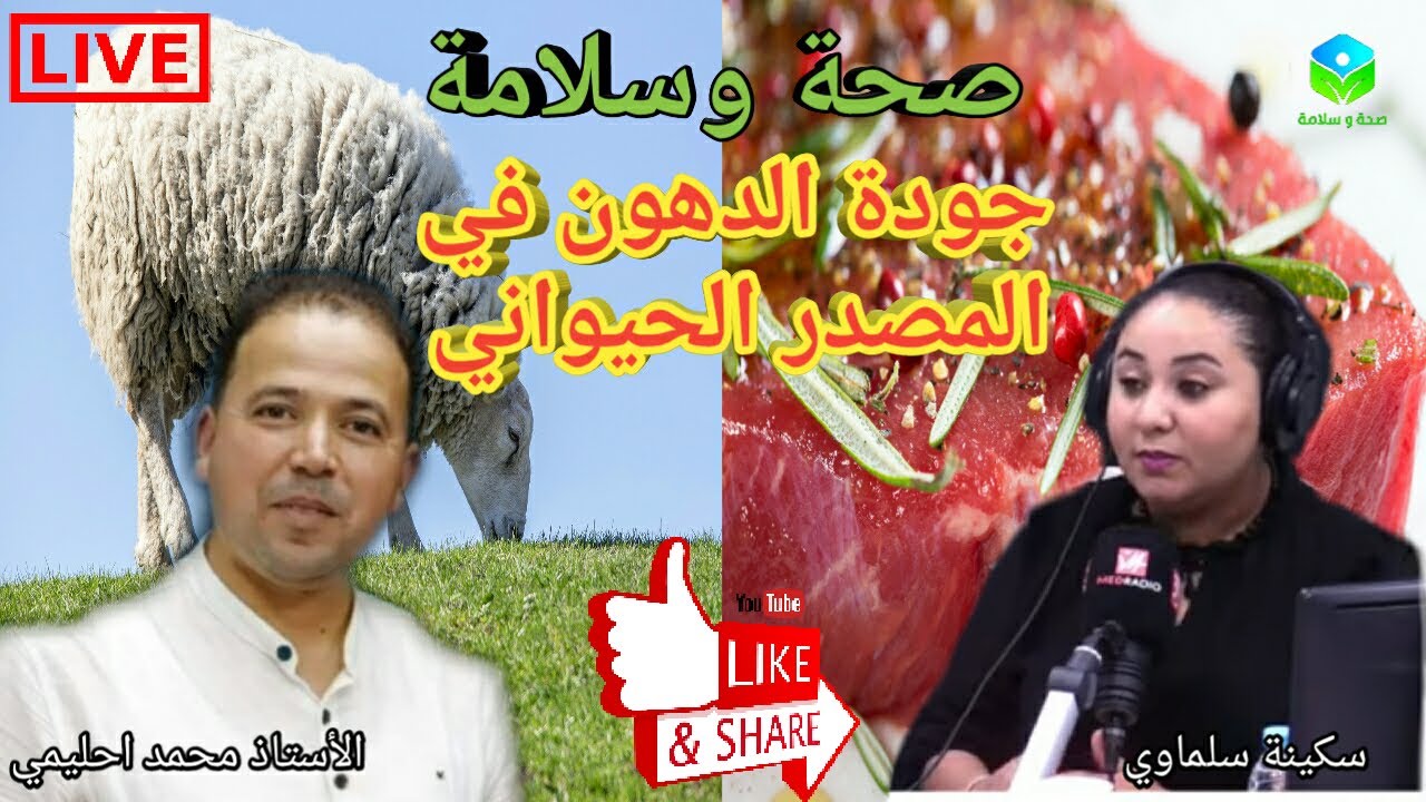 🔴 حلقة خاصة عن جودة الدهون 🍖 في المصدر الحيواني 🐂🐃🐐 الأستاذ محمد أحليمي اخصائي تغذية صحية