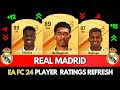 Ea fc 24  real madrid winter ratings upgrades  downgrades ft bellingham rodrygo  lunin 