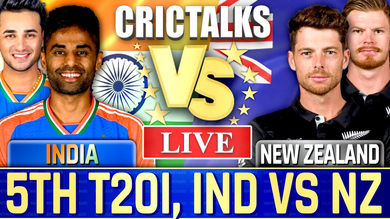 🔴 Live: India v New Zealand, 5th T20I, Score & Commentary, Live Match Today, IND vs NZ Last 3 Over