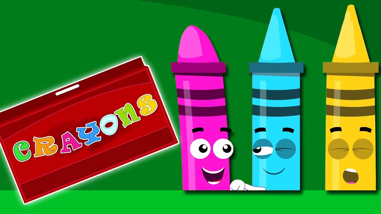Crayons Mười trong giường ngủ Giáo dục 3D Video Kids Learning Colors Crayons Ten In The