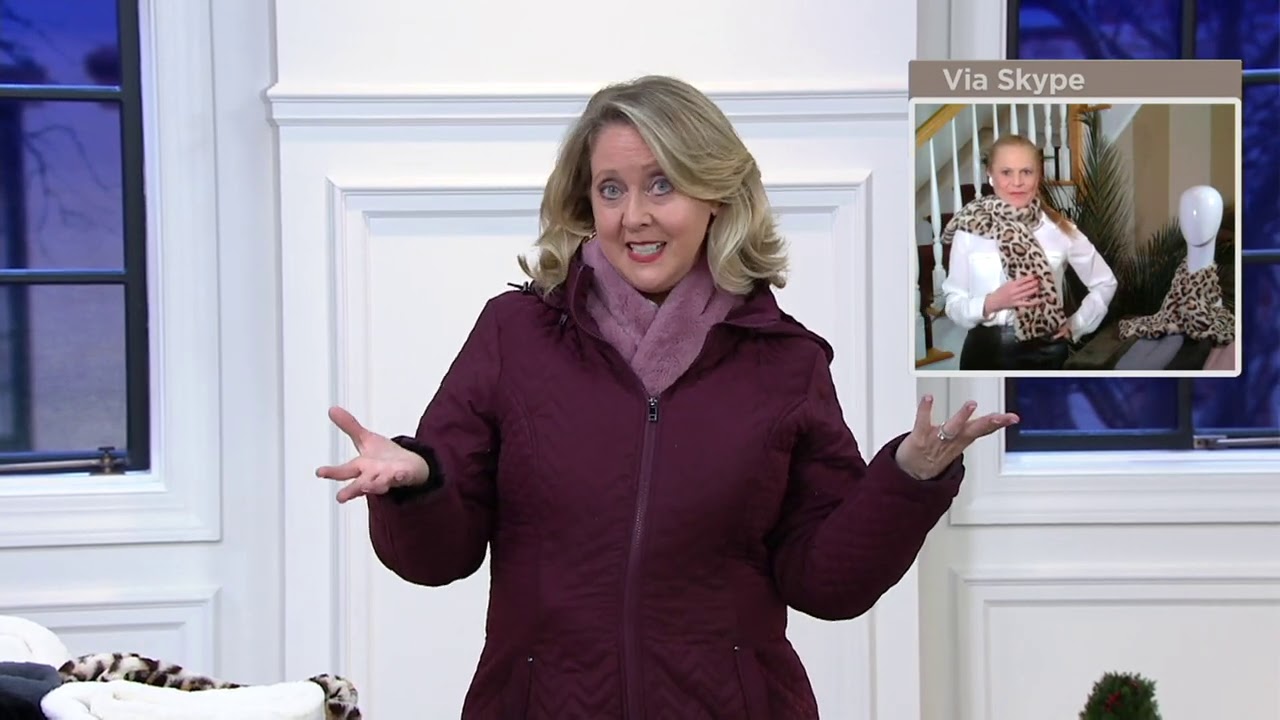 Sprigs Faux Fur Pull-Through Scarf with Zipper Pocket on QVC