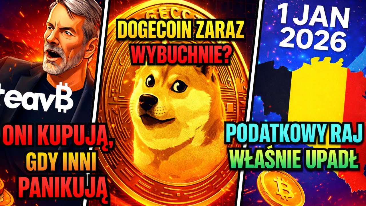 Krypto Wiadomości 29/30.12.25: Bitcoin pod presją, podatki uderzają, a Dogecoin milczy