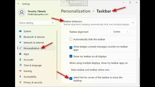 How to Enable or Disable Show Desktop in Windows 11