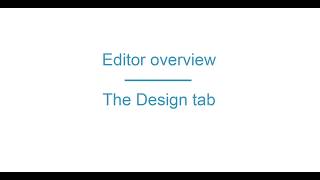Обзор редактора - Вкладка «Дизайн» | Editor Overview -  Design tab - MYAPP.KZ