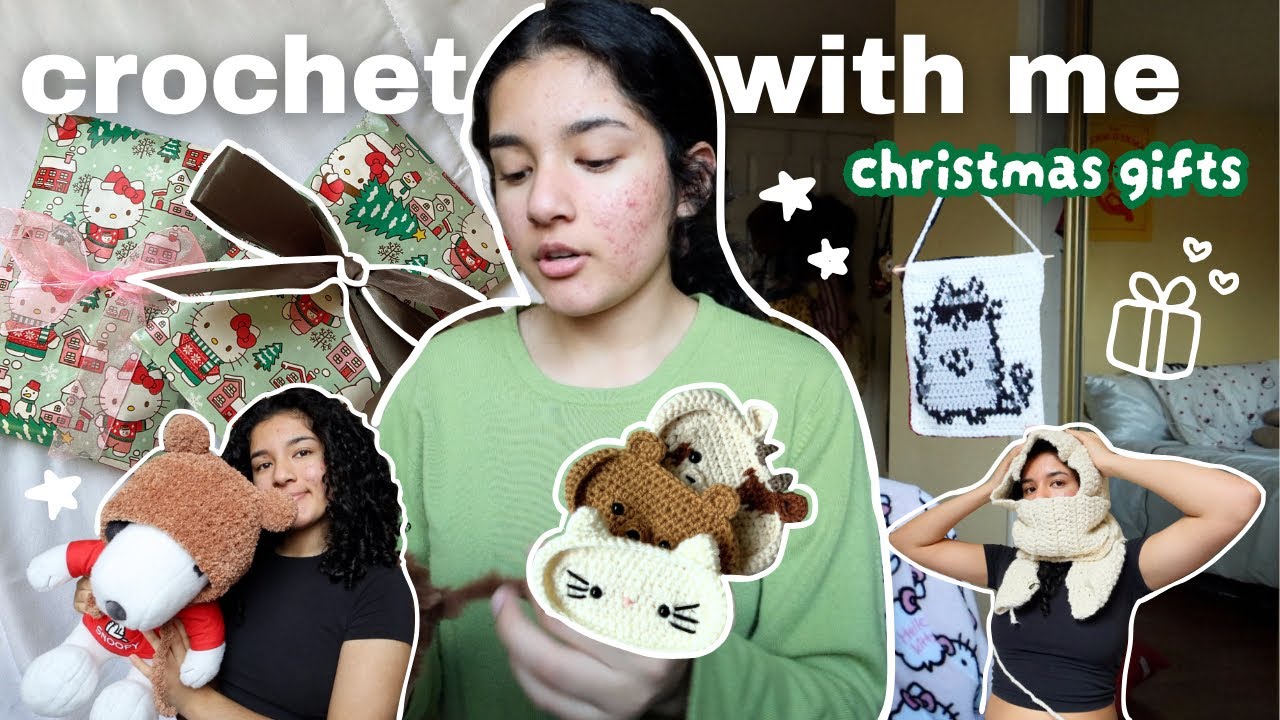I crocheted christmas gifts.. 🧶🎁 crochet w/ me + yarn haul!