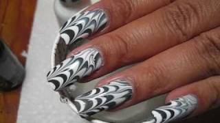 Halloween Spider Web Water Marble | DIY Nail Art Tutorial