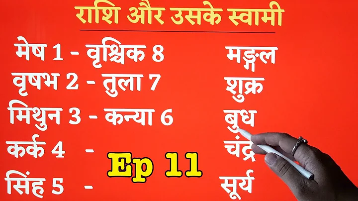 बारह राशि और उनके स्वामी | 12 राशि के अधिपति | 12 Rashi aur unke swami | Ep 11 |