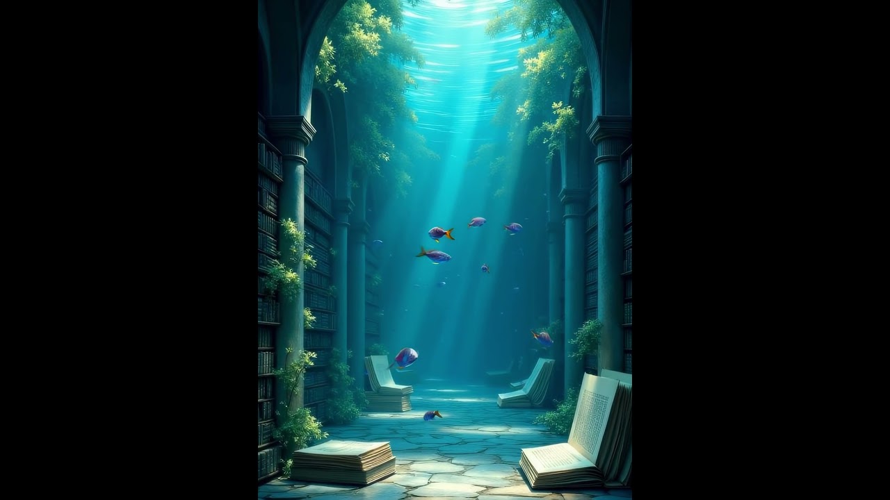 Enchanted Underwater Library: A Journey Through Light and Time, video content, 2025 