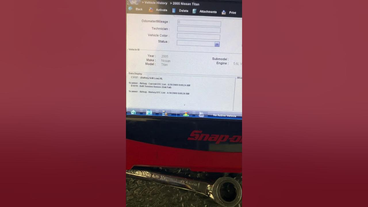 Nissan Titan airbag light b1019 YouTube