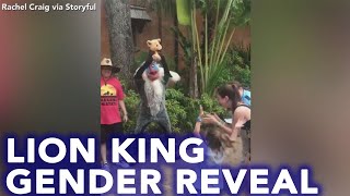'The Lion King's' Rafiki helps family with gender reveal at Disney World