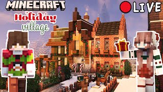 Building Our Festive Holiday Village With @frogcrafting  - Minecraft Survival Let's Play
