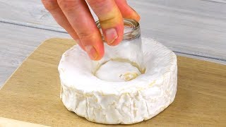 カマンベールチーズの真ん中にグラスを立てる理由がこちら。20分待てば信じられないものが目の前に！