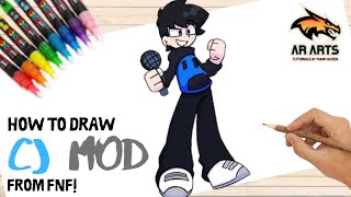 How to draw CJ Mod from FNF | Starlight Mayhem Mod