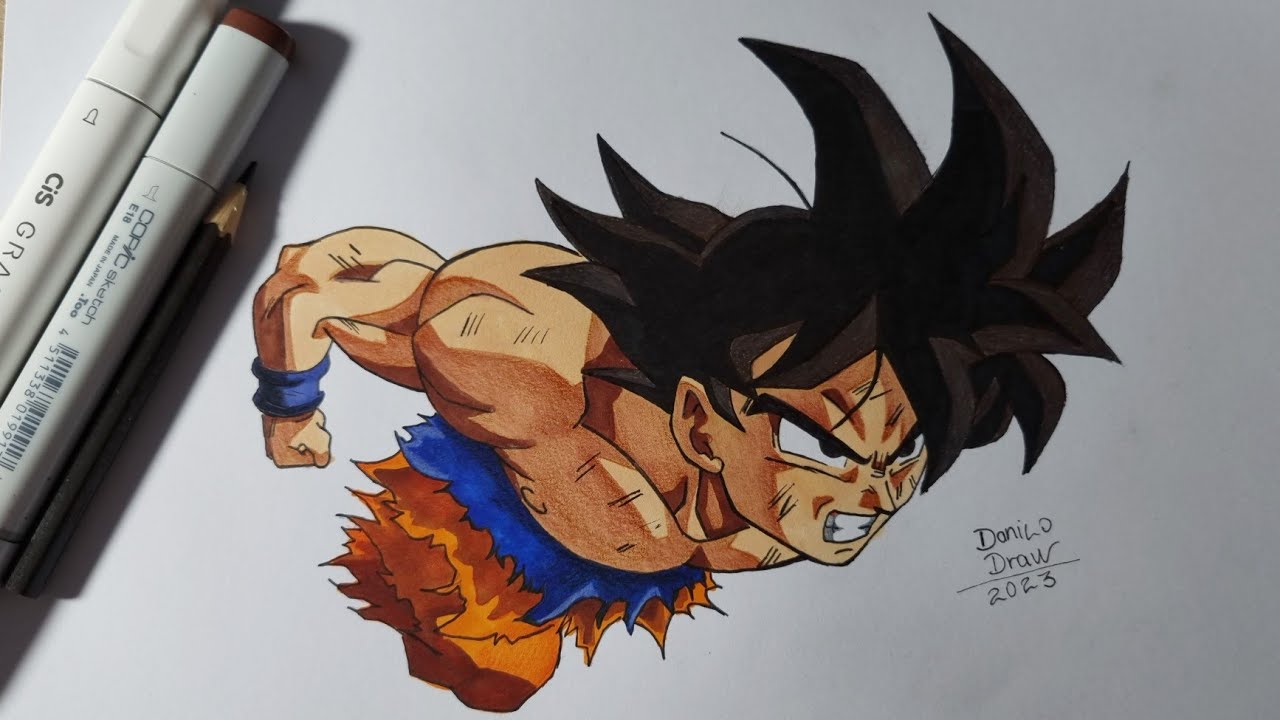 Como desenhar Goku na luta final contra Jiren