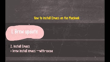 Emacs Installation on the macbook#0 [english]