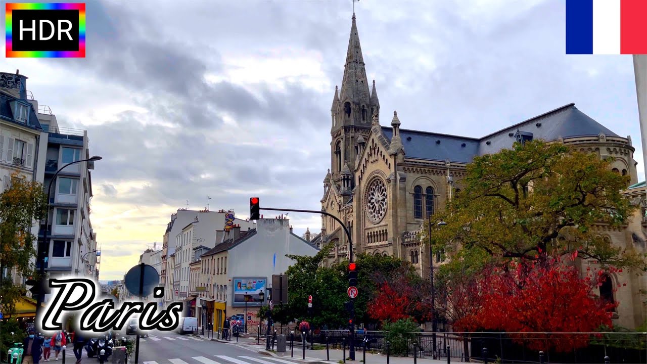 🇫🇷【HDR 4K】Paris Autumn Walk - 20th arrondissement (October, 2021)