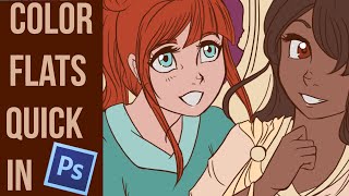 How to color flats on Photoshop Quick! Short Comic Tutorial