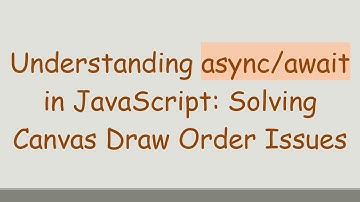 Understanding async/await in JavaScript: Solving Canvas Draw Order Issues