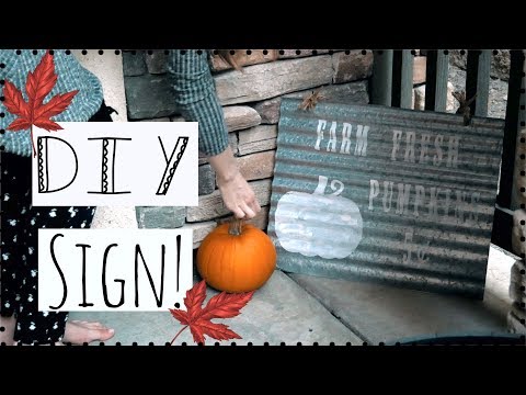 DIY GALVANIZED FALL SIGN! FARMHOUSE STYLE SIGN! 2017 FALL DIY & DECOR CHALLENGE!